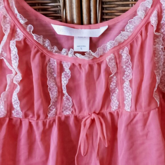 Sweet Starlet Vintage VICTORIA'S SECRET Sheer Bubblegum Pink Babydoll Chemise - Picture 6 of 16